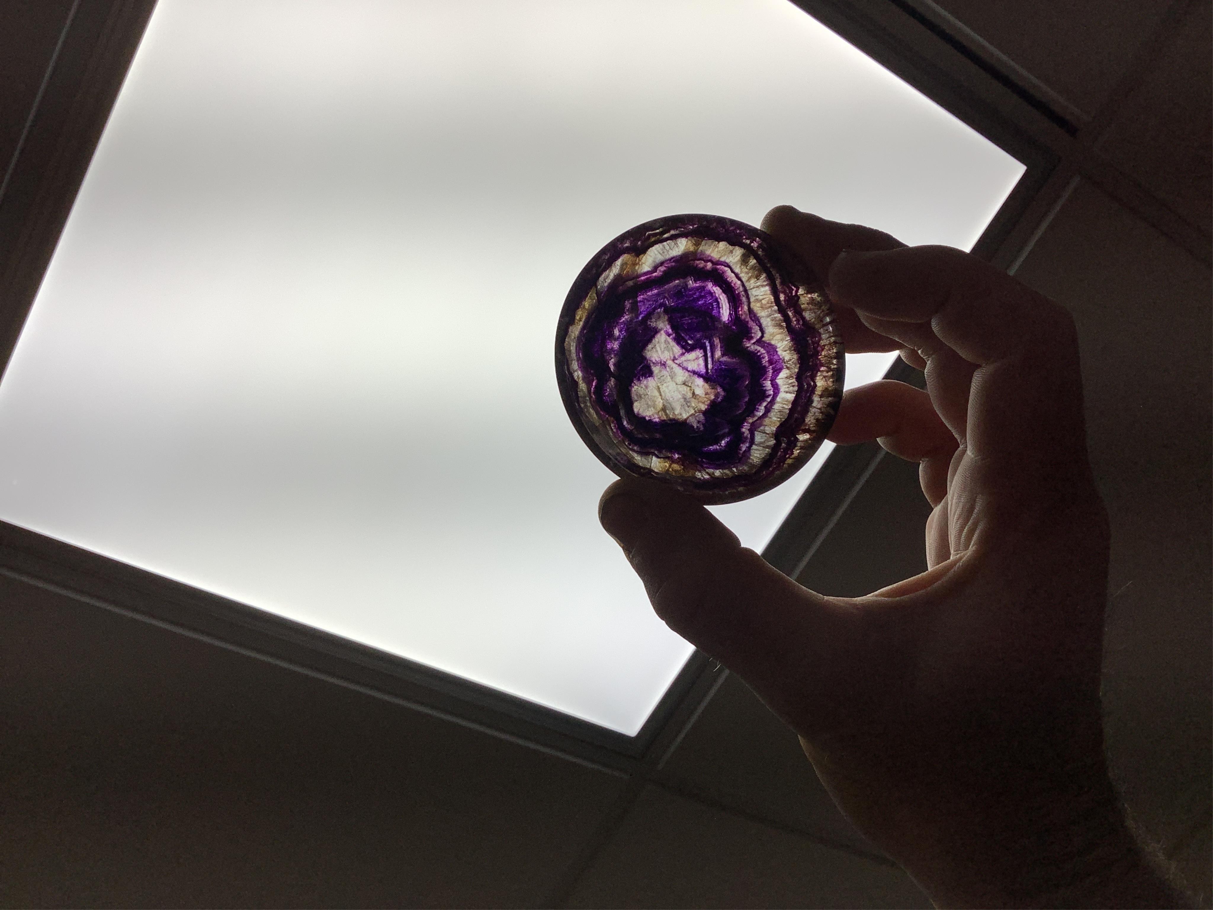 A small 19th century Blue John bowl, 7cm diameter